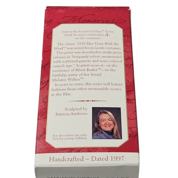Hallmark Keepsake Ornament Scarlett OHara New Collectors Series 1997 Burgundy - Picture 6 of 7
